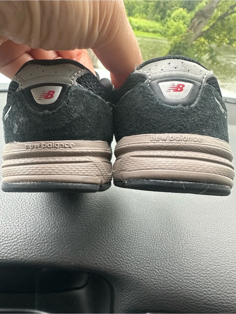 New Balance 990 Kids Black and Gray Athletic Sneakers